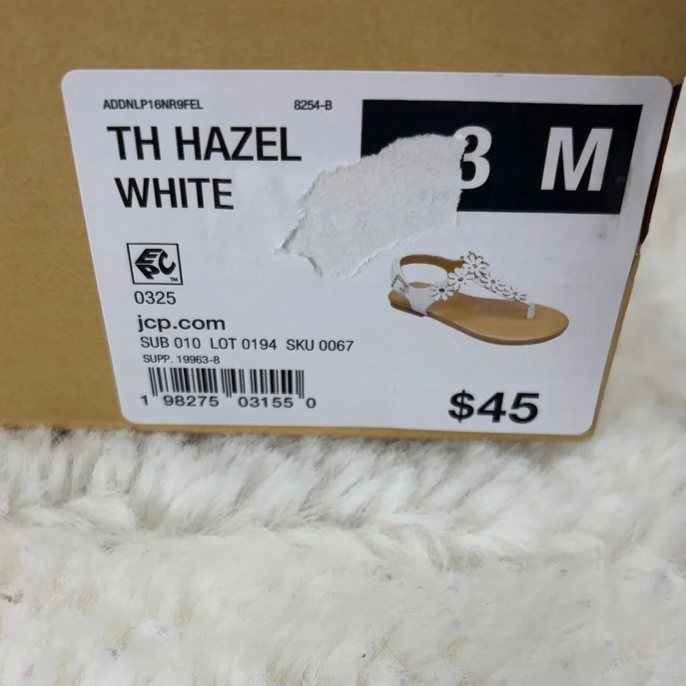 Thereabouts ,Size3 (Girl)White Floral Sandals - Picture 9 of 17